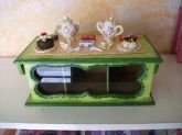 caixa de chá com decoração de biscuit